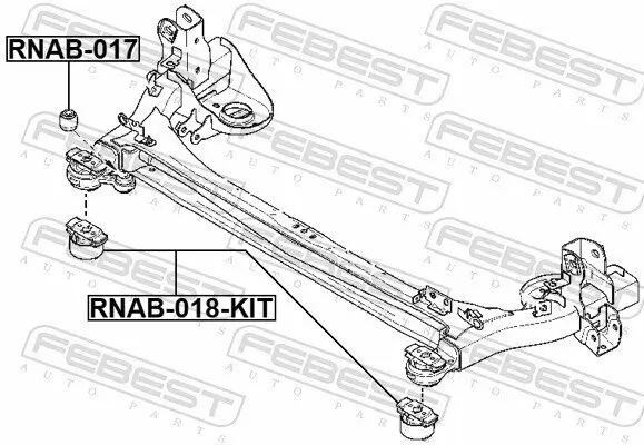 Reparatursatz, Achskörper FEBEST RNAB-018-KIT Bild Reparatursatz, Achskörper FEBEST RNAB-018-KIT