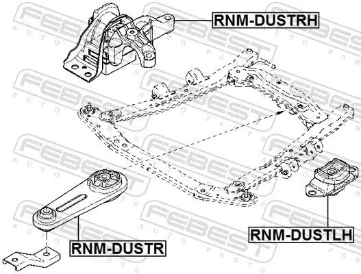 Lagerung, Schaltgetriebe links FEBEST RNM-DUSTLH Bild Lagerung, Schaltgetriebe links FEBEST RNM-DUSTLH