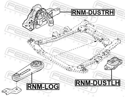 Lagerung, Motor rechts FEBEST RNM-DUSTRH Bild Lagerung, Motor rechts FEBEST RNM-DUSTRH