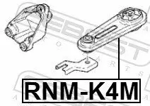 Lagerung, Motor hinten FEBEST RNM-K4M Bild Lagerung, Motor hinten FEBEST RNM-K4M