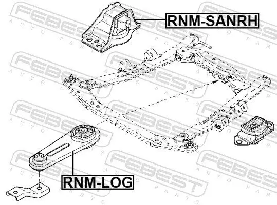Lagerung, Motor rechts FEBEST RNM-SANRH Bild Lagerung, Motor rechts FEBEST RNM-SANRH