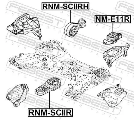 Lagerung, Motor hinten FEBEST RNM-SCIIR Bild Lagerung, Motor hinten FEBEST RNM-SCIIR