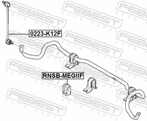 Lagerung, Stabilisator Vorderachse FEBEST RNSB-MEGIIF Bild Lagerung, Stabilisator Vorderachse FEBEST RNSB-MEGIIF