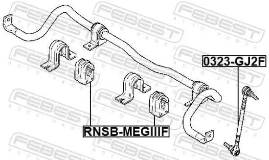 Lagerung, Stabilisator Vorderachse FEBEST RNSB-MEGIIIF Bild Lagerung, Stabilisator Vorderachse FEBEST RNSB-MEGIIIF