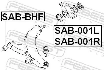 Lagerung, Lenker Vorderachse unten rechts FEBEST SAB-001R Bild Lagerung, Lenker Vorderachse unten rechts FEBEST SAB-001R