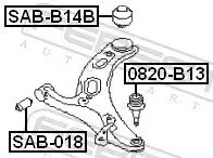 Lagerung, Lenker innen Vorderachse unten hinten FEBEST SAB-B14B Bild Lagerung, Lenker innen Vorderachse unten hinten FEBEST SAB-B14B