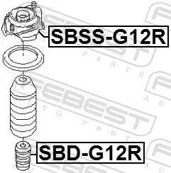 Anschlagpuffer, Federung Hinterachse FEBEST SBD-G12R Bild Anschlagpuffer, Federung Hinterachse FEBEST SBD-G12R