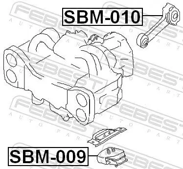 Lagerung, Motor vorne unten FEBEST SBM-009 Bild Lagerung, Motor vorne unten FEBEST SBM-009