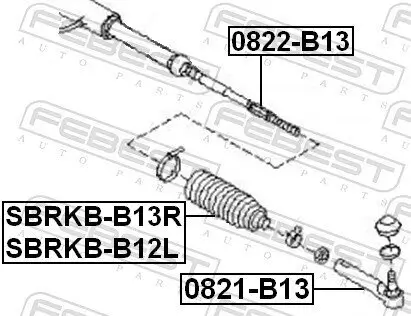 Faltenbalg, Lenkung Vorderachse FEBEST SBRKB-B12L Bild Faltenbalg, Lenkung Vorderachse FEBEST SBRKB-B12L