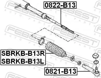 Faltenbalg, Lenkung Vorderachse rechts FEBEST SBRKB-B13R Bild Faltenbalg, Lenkung Vorderachse rechts FEBEST SBRKB-B13R
