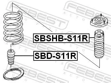 Schutzkappe/Faltenbalg, Stoßdämpfer Hinterachse FEBEST SBSHB-S11R Bild Schutzkappe/Faltenbalg, Stoßdämpfer Hinterachse FEBEST SBSHB-S11R