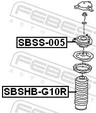 Federbeinstützlager Hinterachse FEBEST SBSS-005 Bild Federbeinstützlager Hinterachse FEBEST SBSS-005