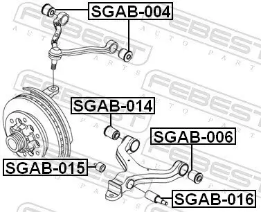 Lagerung, Lenker außen hinten Vorderachse unten FEBEST SGAB-016 Bild Lagerung, Lenker außen hinten Vorderachse unten FEBEST SGAB-016