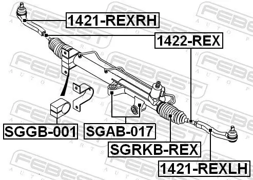 Lagerung, Lenkgetriebe FEBEST SGAB-017 Bild Lagerung, Lenkgetriebe FEBEST SGAB-017