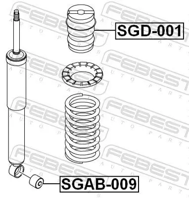 Anschlagpuffer, Federung Hinterachse FEBEST SGD-001 Bild Anschlagpuffer, Federung Hinterachse FEBEST SGD-001