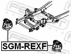 Lagerung, Motor unten beidseitig FEBEST SGM-REXF Bild Lagerung, Motor unten beidseitig FEBEST SGM-REXF