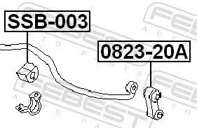 Lagerung, Stabilisator Vorderachse FEBEST SSB-003 Bild Lagerung, Stabilisator Vorderachse FEBEST SSB-003