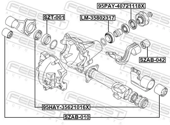 Lagerung, Differential Vorderachse FEBEST SZAB-010 Bild Lagerung, Differential Vorderachse FEBEST SZAB-010