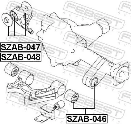 Lagerung, Differential Vorderachse rechts hinten FEBEST SZAB-047 Bild Lagerung, Differential Vorderachse rechts hinten FEBEST SZAB-047