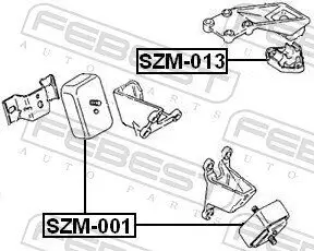 Lagerung, Motor hinten FEBEST SZM-013 Bild Lagerung, Motor hinten FEBEST SZM-013