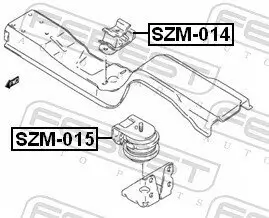 Lagerung, Motor vorne FEBEST SZM-015 Bild Lagerung, Motor vorne FEBEST SZM-015