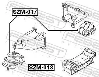 Lagerung, Motor vorne FEBEST SZM-017 Bild Lagerung, Motor vorne FEBEST SZM-017