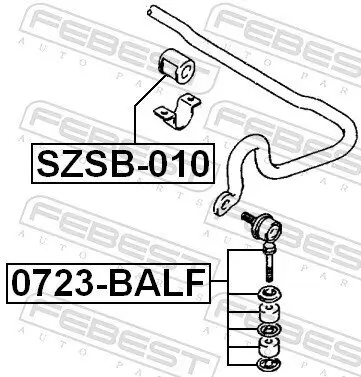 Lagerung, Stabilisator Vorderachse FEBEST SZSB-010 Bild Lagerung, Stabilisator Vorderachse FEBEST SZSB-010