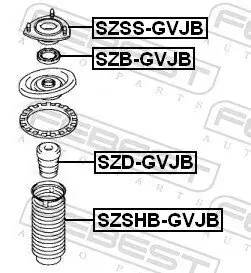 Schutzkappe/Faltenbalg, Stoßdämpfer Vorderachse FEBEST SZSHB-GVJB Bild Schutzkappe/Faltenbalg, Stoßdämpfer Vorderachse FEBEST SZSHB-GVJB