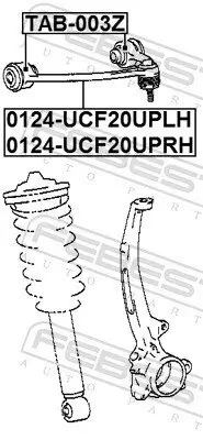 Lagerung, Lenker innen Vorderachse oben FEBEST TAB-003Z Bild Lagerung, Lenker innen Vorderachse oben FEBEST TAB-003Z
