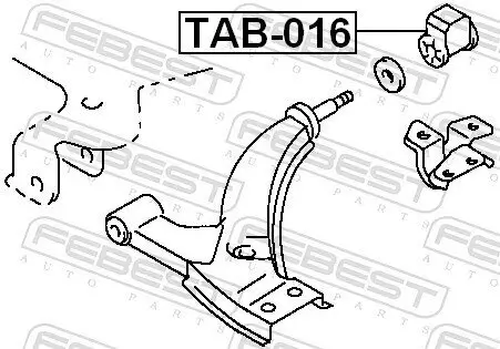 Lagerung, Lenker Vorderachse unten hinten FEBEST TAB-016 Bild Lagerung, Lenker Vorderachse unten hinten FEBEST TAB-016