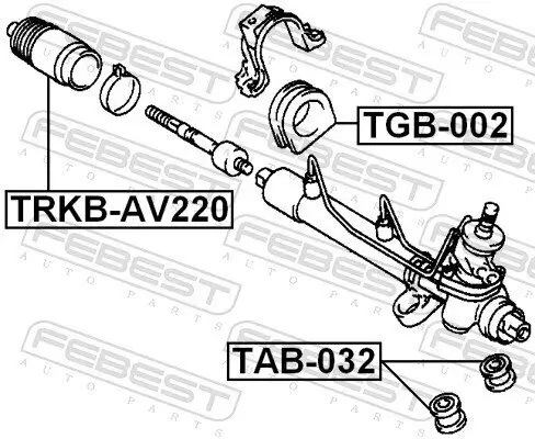 Lagerung, Lenkgetriebe FEBEST TAB-032 Bild Lagerung, Lenkgetriebe FEBEST TAB-032