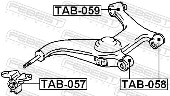 Lagerung, Lenker Hinterachse unten innen FEBEST TAB-057 Bild Lagerung, Lenker Hinterachse unten innen FEBEST TAB-057