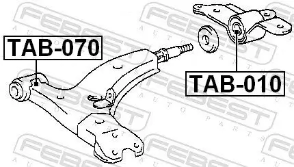 Lagerung, Lenker Vorderachse unten vorne FEBEST TAB-070 Bild Lagerung, Lenker Vorderachse unten vorne FEBEST TAB-070