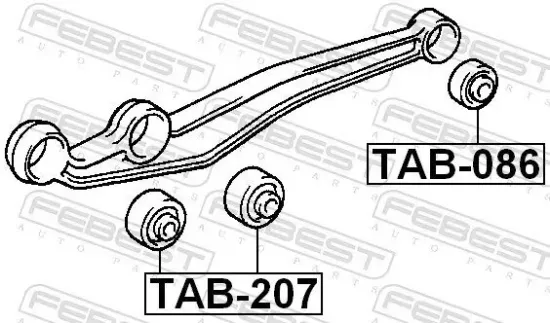 Lagerung, Lenker Vorderachse unten hinten FEBEST TAB-086 Bild Lagerung, Lenker Vorderachse unten hinten FEBEST TAB-086