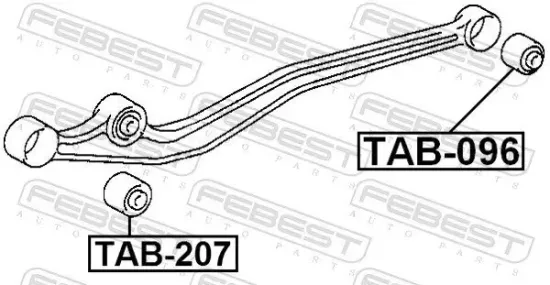 Lagerung, Lenker hinten Vorderachse unten FEBEST TAB-096 Bild Lagerung, Lenker hinten Vorderachse unten FEBEST TAB-096