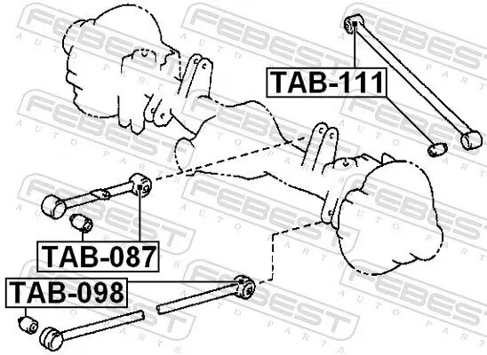 Lagerung, Lenker Hinterachse unten vorne FEBEST TAB-098 Bild Lagerung, Lenker Hinterachse unten vorne FEBEST TAB-098