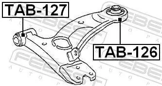 Lagerung, Lenker hinten Vorderachse unten FEBEST TAB-126 Bild Lagerung, Lenker hinten Vorderachse unten FEBEST TAB-126