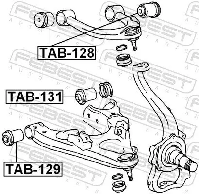 Lagerung, Lenker Vorderachse unten innen vorne FEBEST TAB-129 Bild Lagerung, Lenker Vorderachse unten innen vorne FEBEST TAB-129