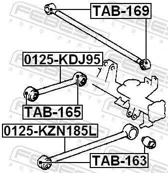 Lagerung, Lenker vorne hinten innen Hinterachse oben FEBEST TAB-165 Bild Lagerung, Lenker vorne hinten innen Hinterachse oben FEBEST TAB-165