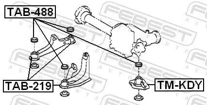 Lagerung, Differential FEBEST TAB-219 Bild Lagerung, Differential FEBEST TAB-219