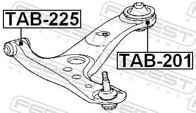 Lagerung, Lenker Vorderachse unten vorne FEBEST TAB-225 Bild Lagerung, Lenker Vorderachse unten vorne FEBEST TAB-225