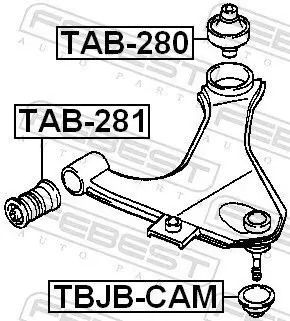 Lagerung, Lenker FEBEST TAB-280 Bild Lagerung, Lenker FEBEST TAB-280