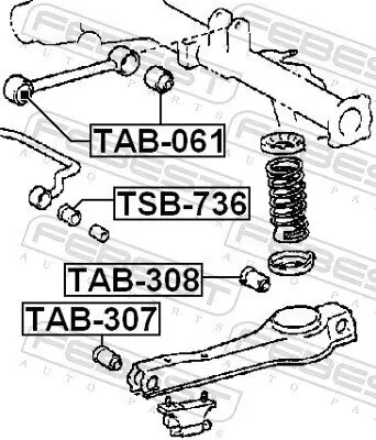 Lagerung, Lenker Hinterachse unten innen FEBEST TAB-308 Bild Lagerung, Lenker Hinterachse unten innen FEBEST TAB-308