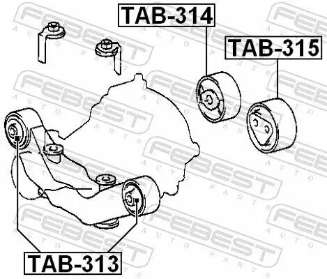 Lagerung, Differential Hinterachse rechts FEBEST TAB-314 Bild Lagerung, Differential Hinterachse rechts FEBEST TAB-314