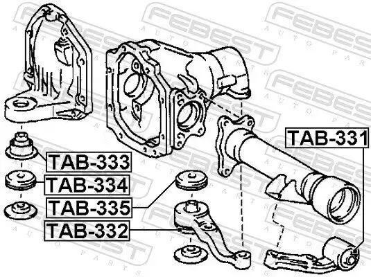 Lagerung, Differential Vorderachse rechts FEBEST TAB-334 Bild Lagerung, Differential Vorderachse rechts FEBEST TAB-334