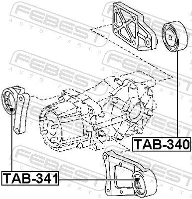 Lagerung, Differential Hinterachse oben FEBEST TAB-340 Bild Lagerung, Differential Hinterachse oben FEBEST TAB-340