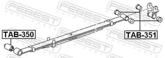 Lagerbuchse, Blattfeder hinter der Achse FEBEST TAB-351 Bild Lagerbuchse, Blattfeder hinter der Achse FEBEST TAB-351