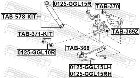 Lagerung, Lenker Hinterachse vorne FEBEST TAB-368 Bild Lagerung, Lenker Hinterachse vorne FEBEST TAB-368