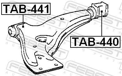 Lagerung, Lenker hinten Vorderachse unten FEBEST TAB-440 Bild Lagerung, Lenker hinten Vorderachse unten FEBEST TAB-440