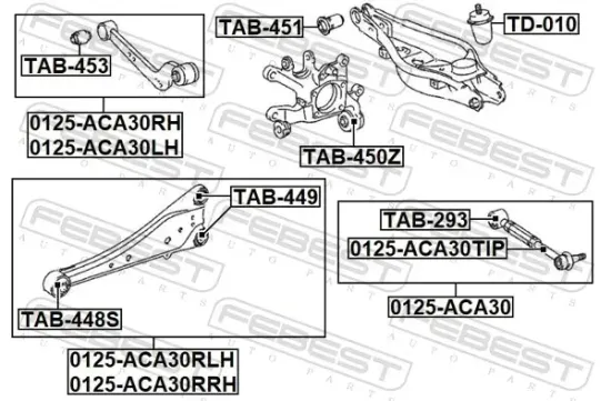 Lagerung, Lenker Hinterachse vor der Achse FEBEST TAB-448S Bild Lagerung, Lenker Hinterachse vor der Achse FEBEST TAB-448S